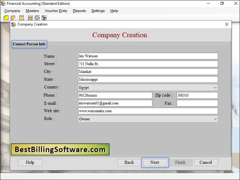 Bookkeeping Management Software screen shot