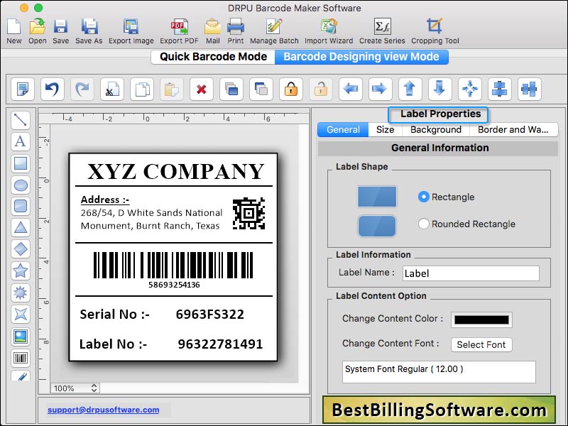 Screenshot of Barcode for Mac