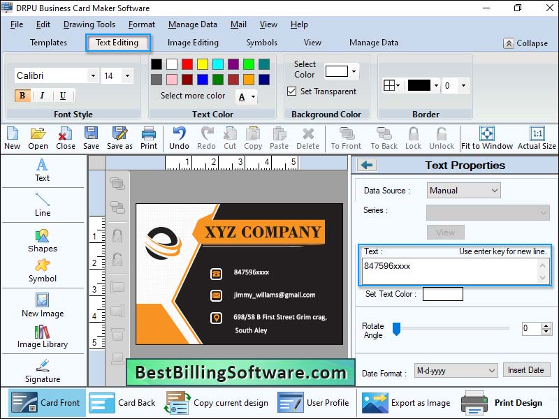 Screenshot of Business Cards Maker 7.3.0.1