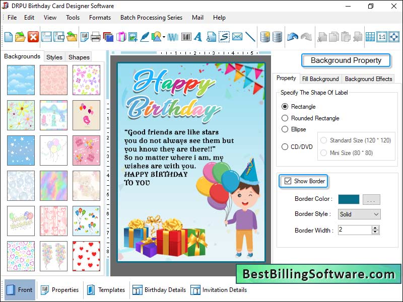 Screenshot of Birthday Cards to Print Out