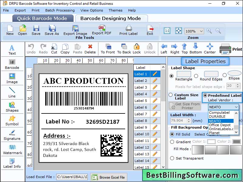 Screenshot of Retail Inventory Barcode Printer 7.3.0.1