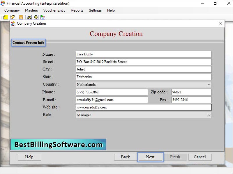 Financial accounting software maintain business transaction with barcode support