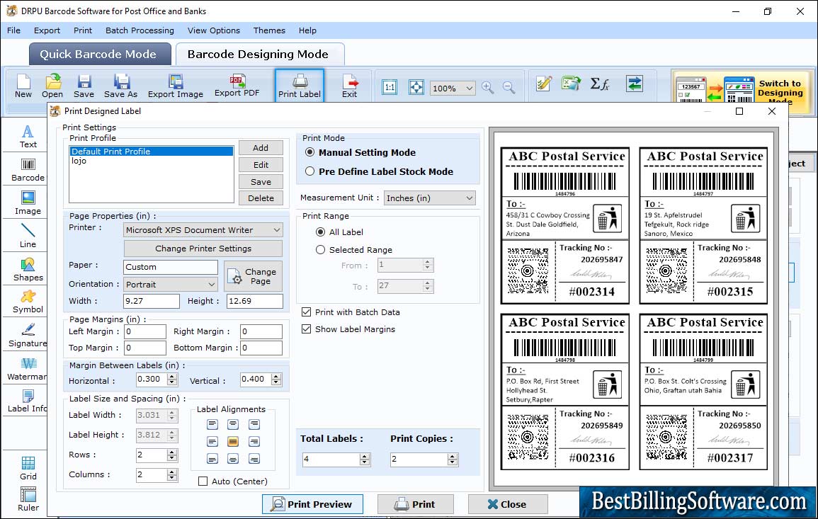 Barcode Maker for Post Office and Bank