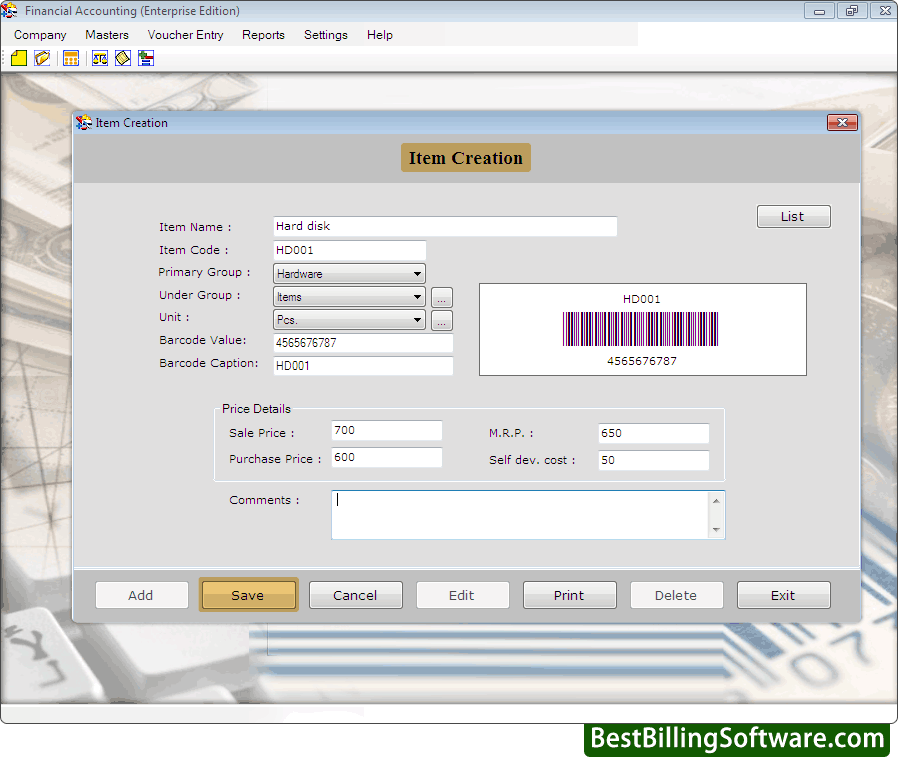 Financial Accounting Software (Enterprise Edition)