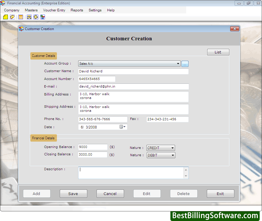 Financial Accounting Software (Enterprise Edition)