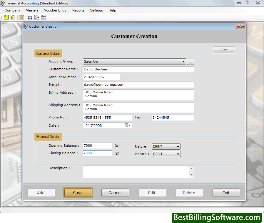 Financial Accounting Software (Standard Edition)