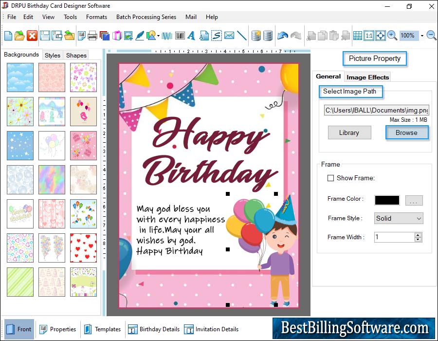 Birthday Cards Designing Software