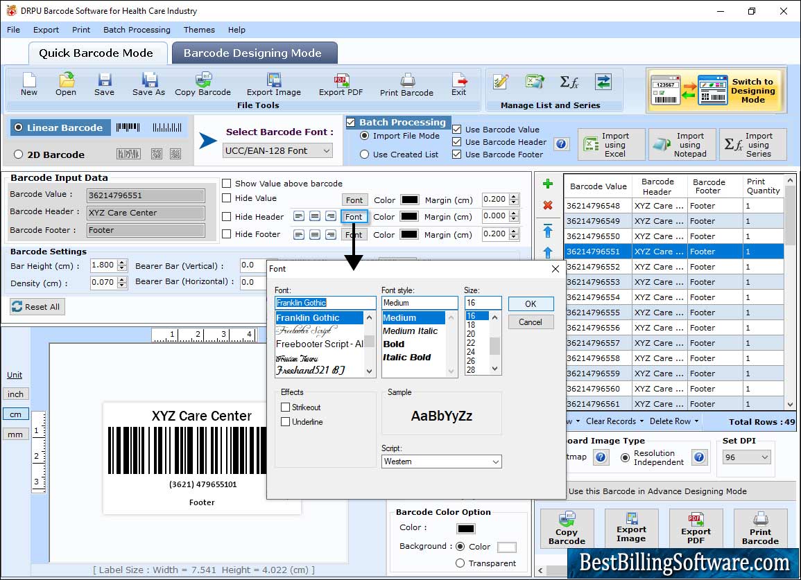Barcode Maker for Healthcare Industry