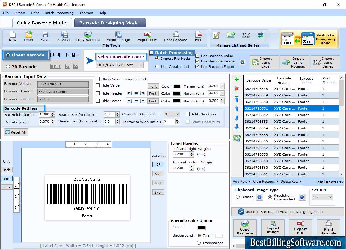 Barcode Maker for Healthcare Industry