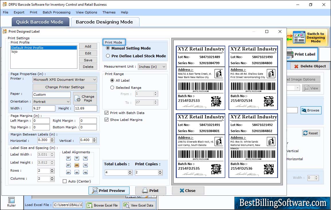Barcode Maker for Inventory Control and Retail Business