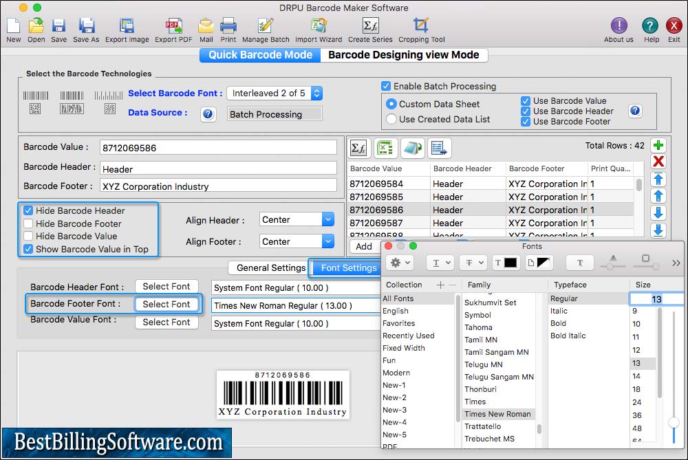 Barcode Label Maker Software (for MAC Machines)