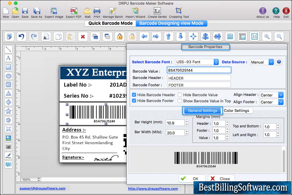 Barcode Label Maker Software (for MAC Machines)