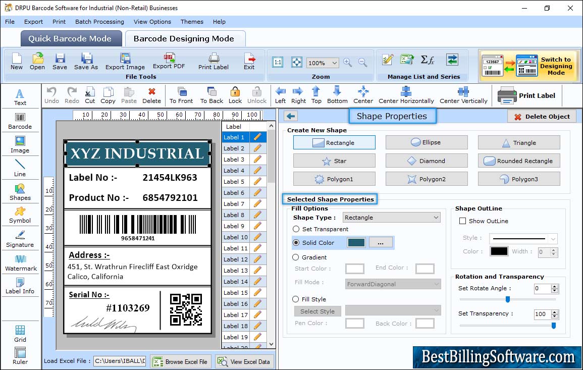 Barcode Maker for Industrial, Manufacturing and Warehousing Industry