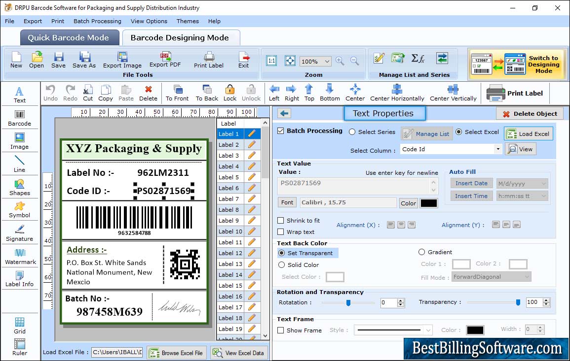 Barcode Maker for Packaging, Supply & Distribution Industry