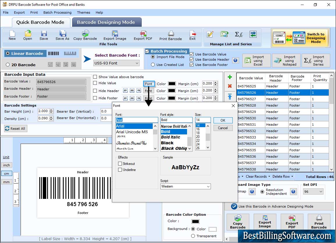 Barcode Maker for Post Office and Bank