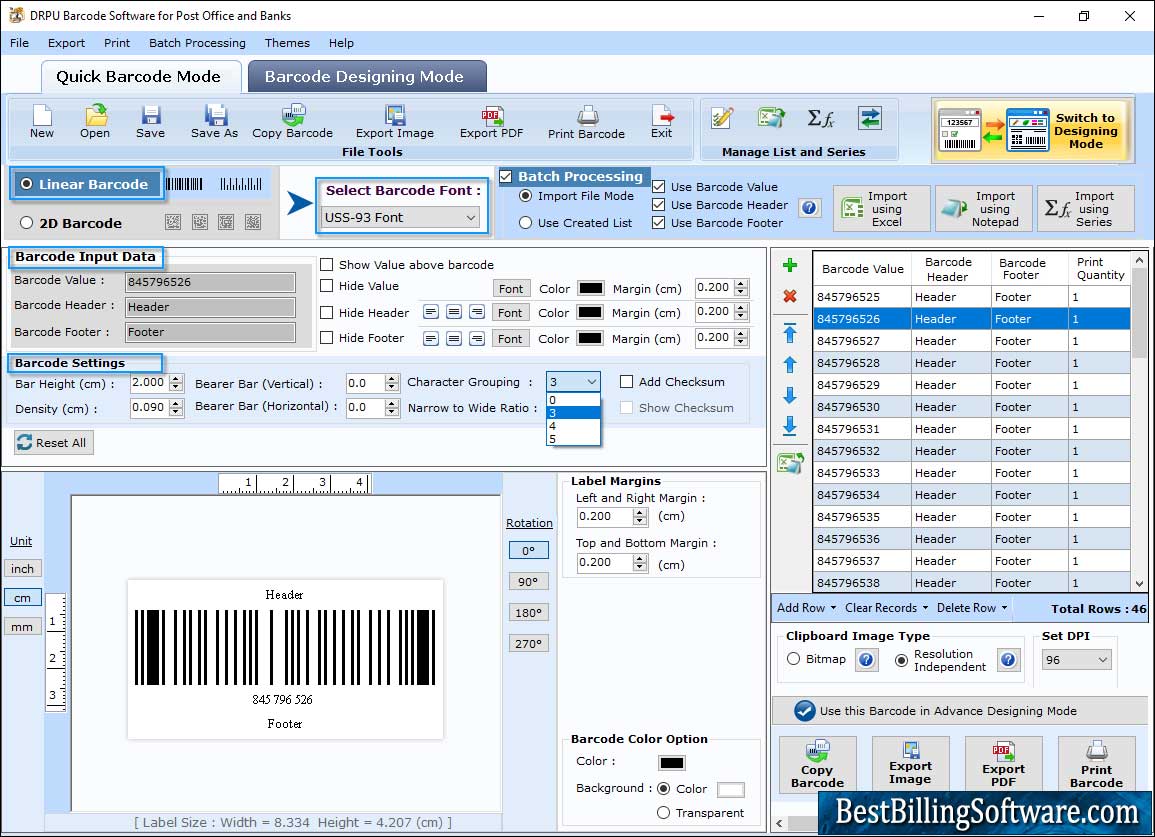 Barcode Maker for Post Office and Bank