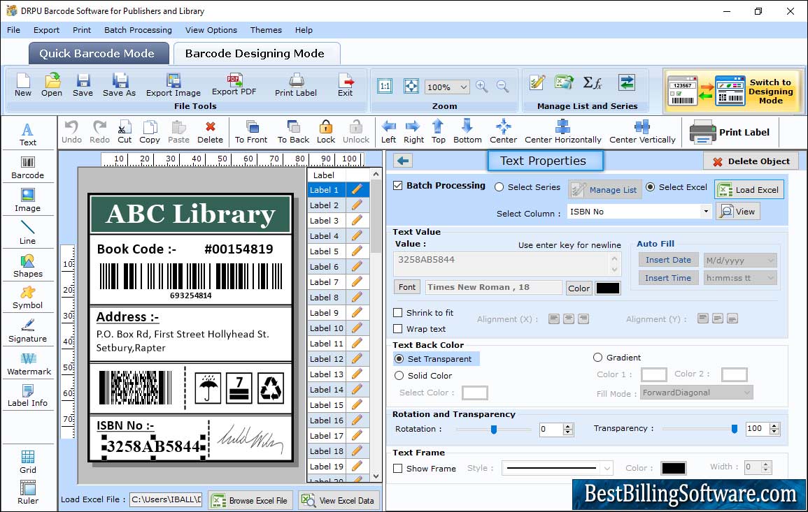 Barcode Maker for Publishers and Library