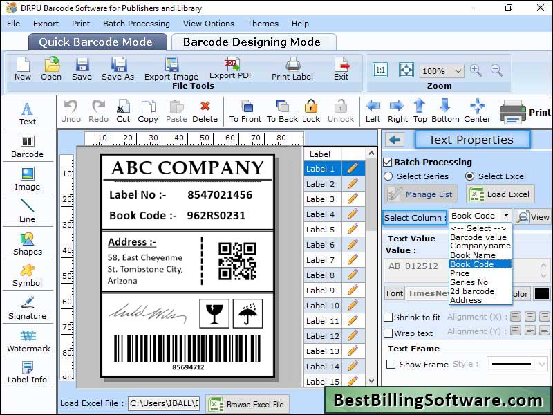 Label, maker, software, create, bulk, coupons, design, ribbons, tool, generate, tag, stickers, industry, libraries, produce, image, build, text, rolls, drawing, object, height, linear, color, install, barcode, 2D, fonts, application 